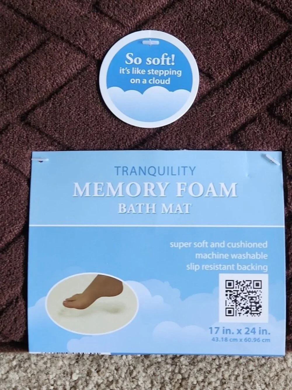 Tranquility Luxurious Memory Foam Brown Bath Mat size 17